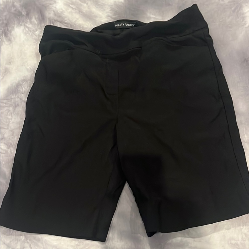 Hilary Radley Sleek Black Bermuda Shorts